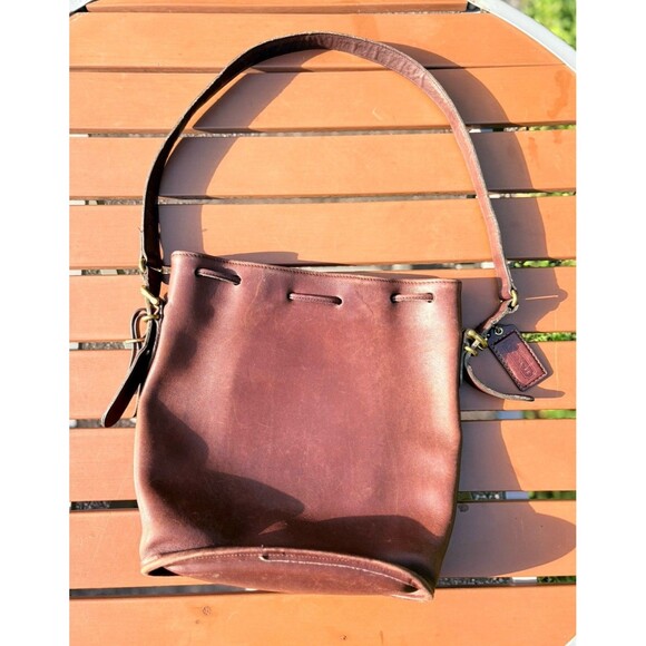 Vintage Coach 9814 Legacy Brown Leather Drawstring Bucket Bag USA - Picture 7 of 8